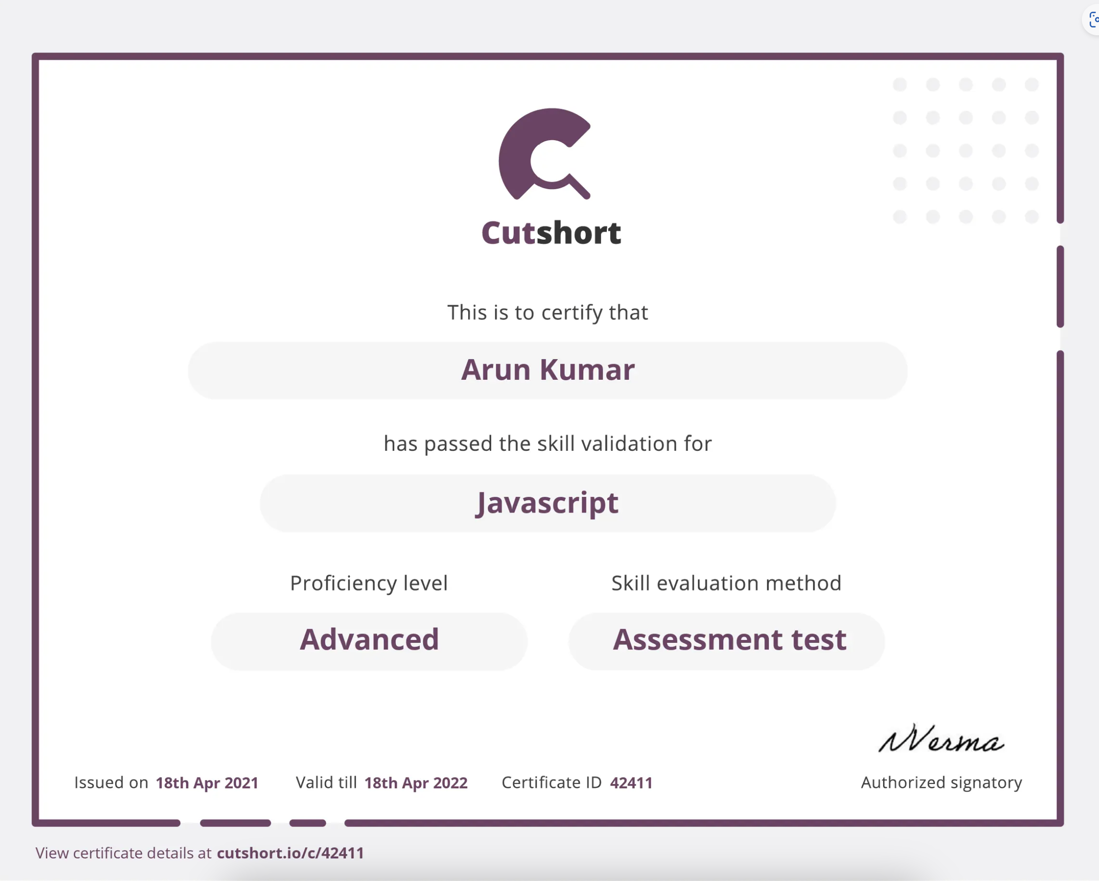 Certificate 10