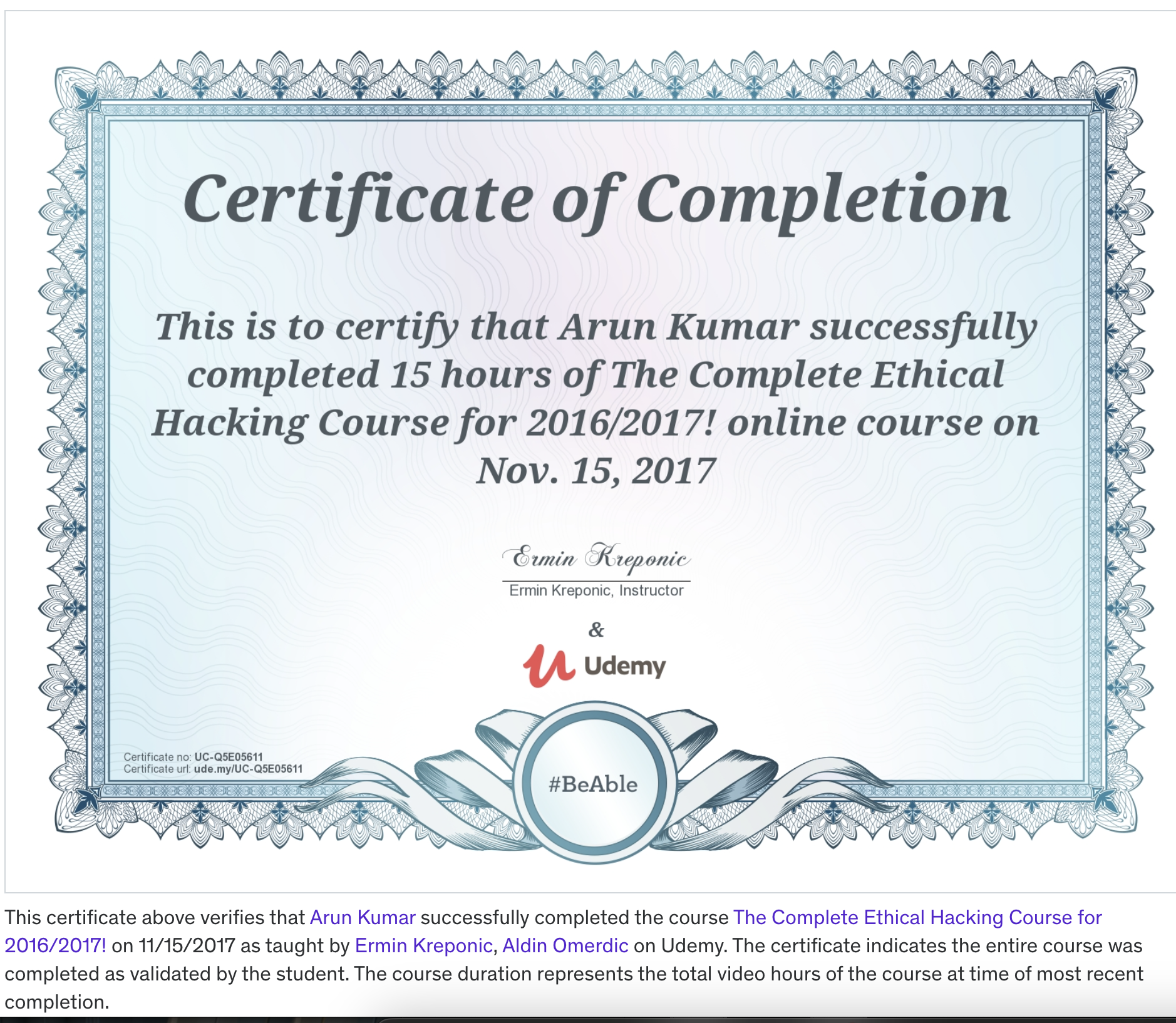 Certificate 3